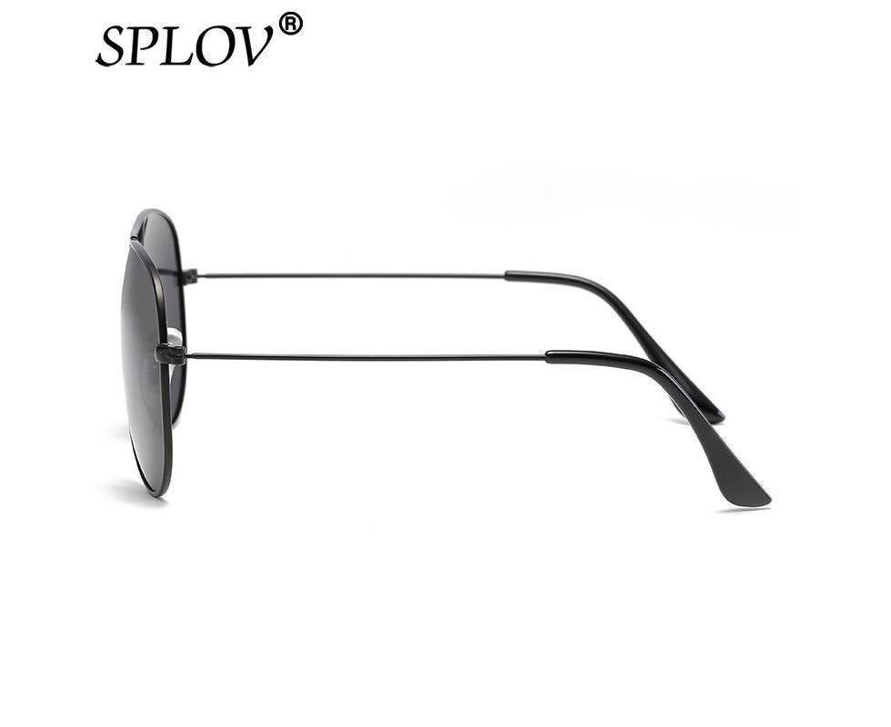 SPLOV Aviation Polarized Sunglasses Men and Women Brand Designer Pilot Sun Glasses Classic Coating Driving - Black Grey - Image 4