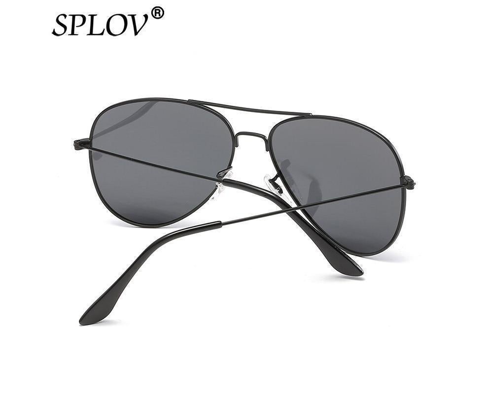 SPLOV Aviation Polarized Sunglasses Men and Women Brand Designer Pilot Sun Glasses Classic Coating Driving - Black Grey - Image 5