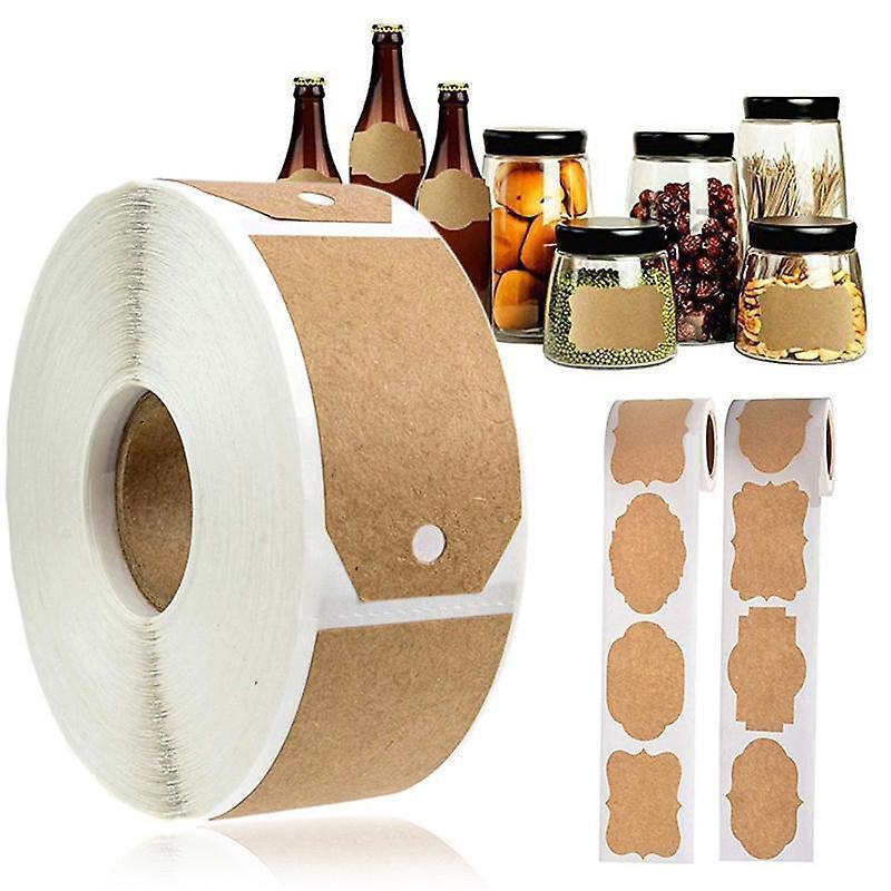 300pcs Vintage Blank Kraft Paper Sealing Sticker Diy Kitchen Classification Baking Packaging Self-adhesive Paper Label Gift Tags - Image 1