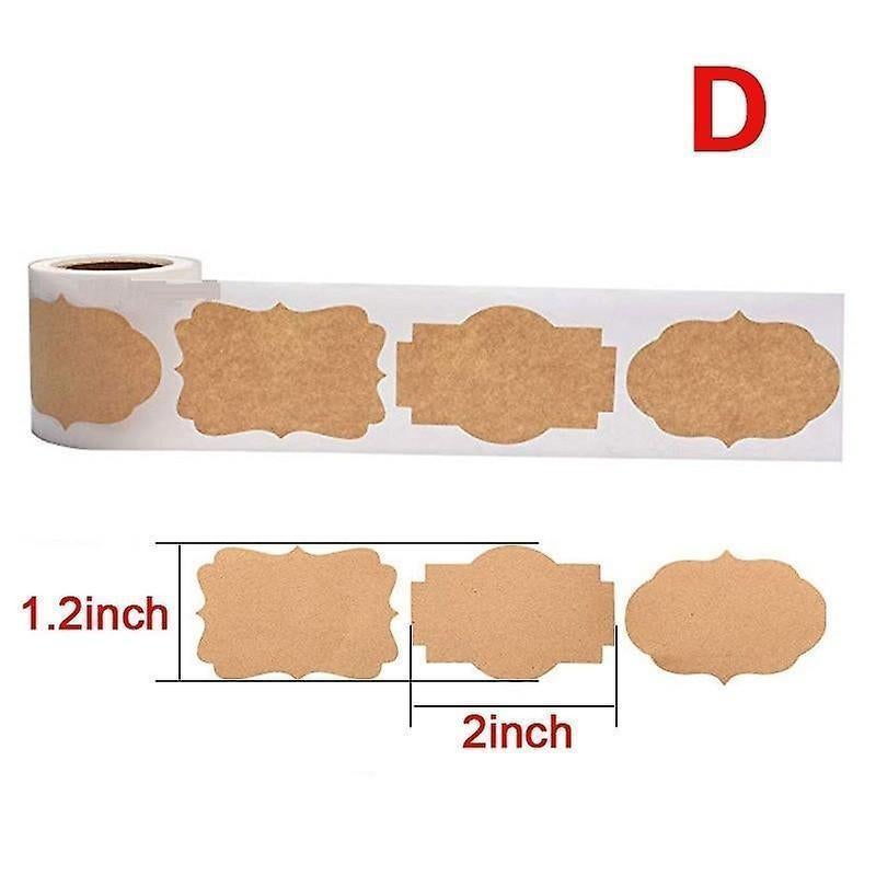 300pcs Vintage Blank Kraft Paper Sealing Sticker Diy Kitchen Classification Baking Packaging Self-adhesive Paper Label Gift Tags - Image 2