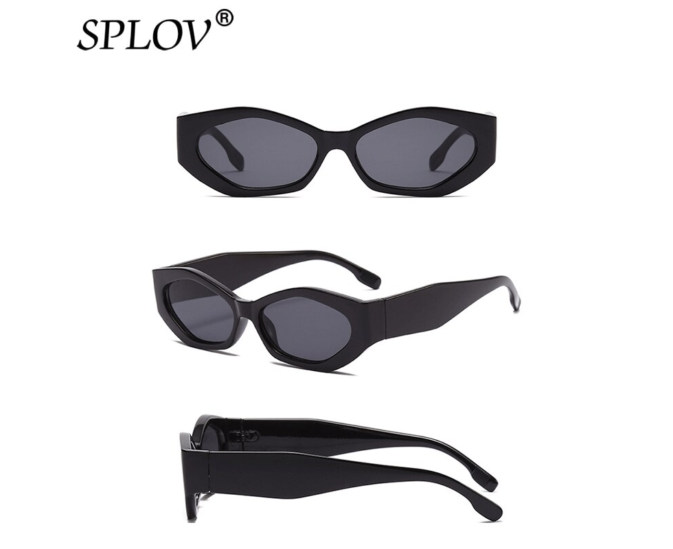 Trendy Small Cat Eye Women Sunglasses Retro Ins Popular Polygon Shades Beautiful Lady Vintage Oval Eyewear Leopard Green Grey UV400 - Orange White Grey - Image 2