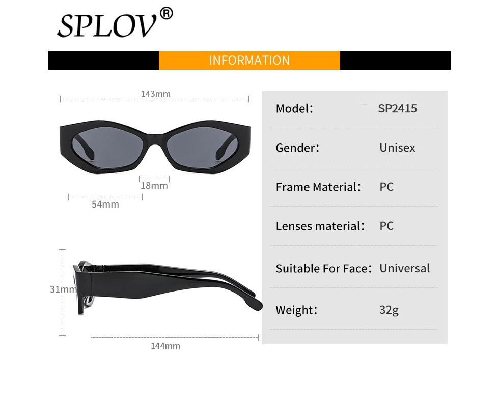 Trendy Small Cat Eye Women Sunglasses Retro Ins Popular Polygon Shades Beautiful Lady Vintage Oval Eyewear Leopard Green Grey UV400 - Orange White Grey - Image 3