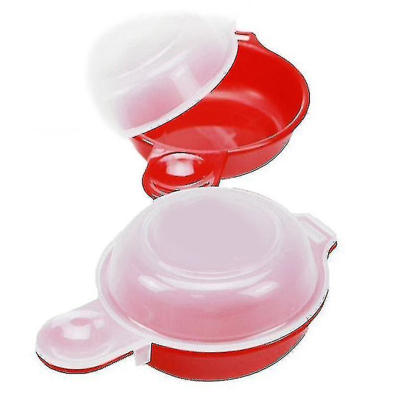 Wabjtam 2 Sets Microwave Egg Cooker,1 Minute Fast Egg Hamburg Omelet Maker Kitchen Cooking Tool(Red and Clear) - Image 2