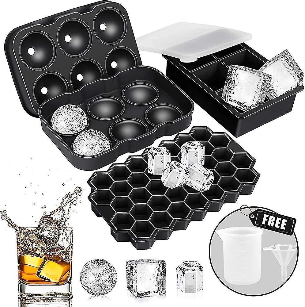 Ice Cube Mold, Silicone Ice Cube Mold, Aibast Ice Cube Mold With Lid, Large Ice Gift - Image 1
