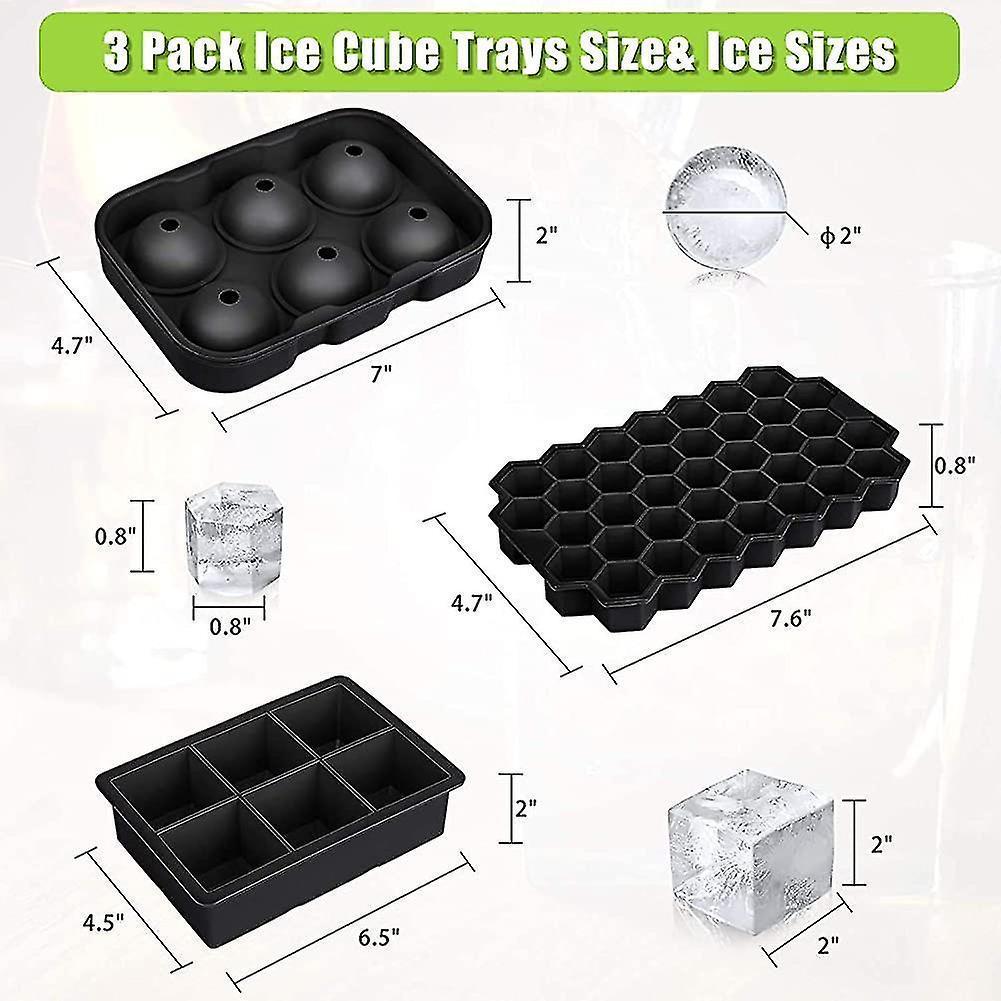 Ice Cube Mold, Silicone Ice Cube Mold, Aibast Ice Cube Mold With Lid, Large Ice Gift - Image 2