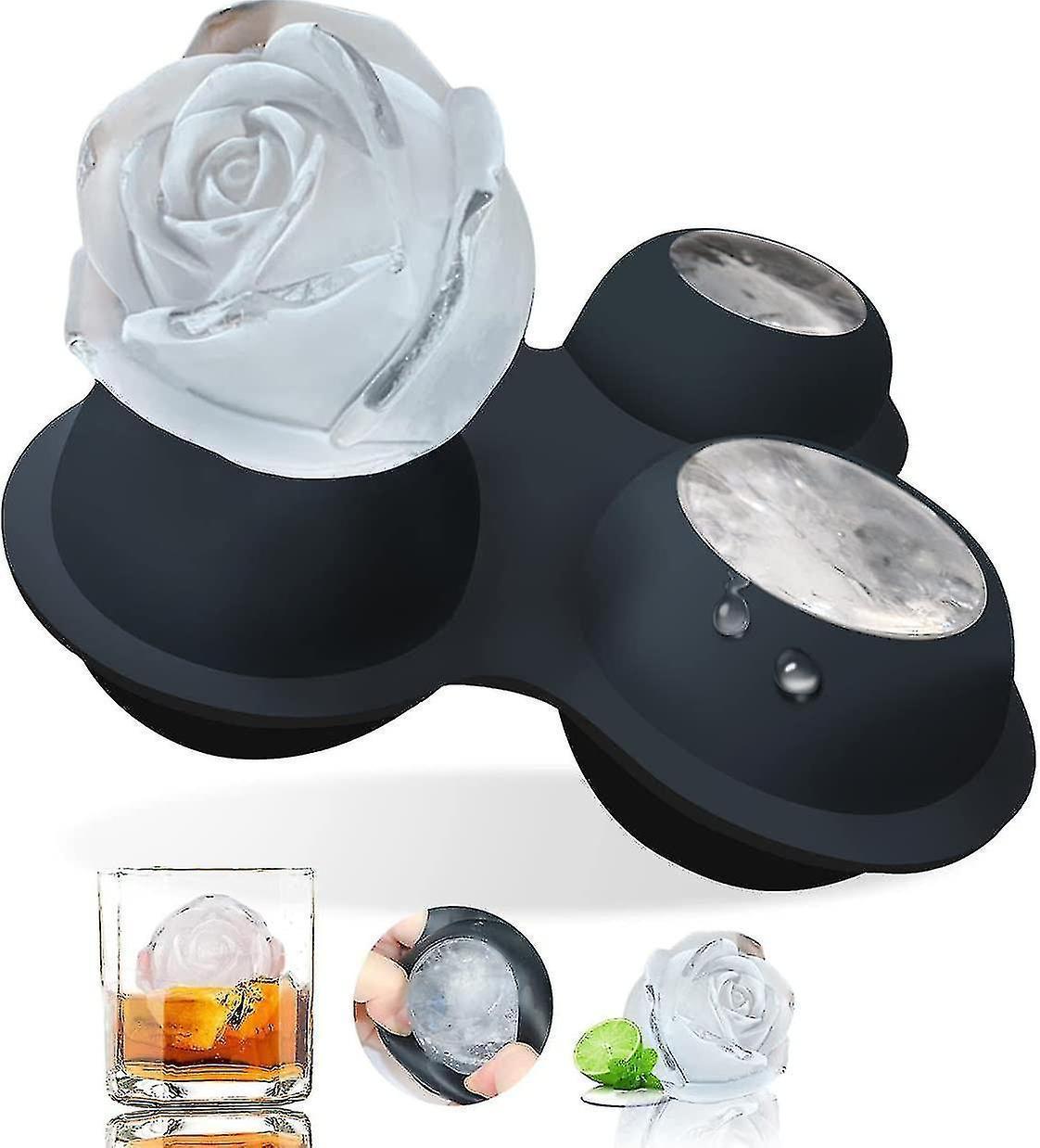 Ice Cube Mold In Pink Shape, Ice Ball Molds 4 Pieces Ice Cube Container Silicone - Image 1