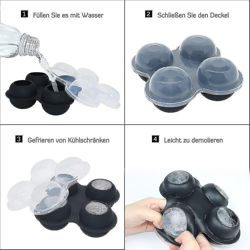 Ice Cube Mold In Pink Shape, Ice Ball Molds 4 Pieces Ice Cube Container Silicone - Image 5