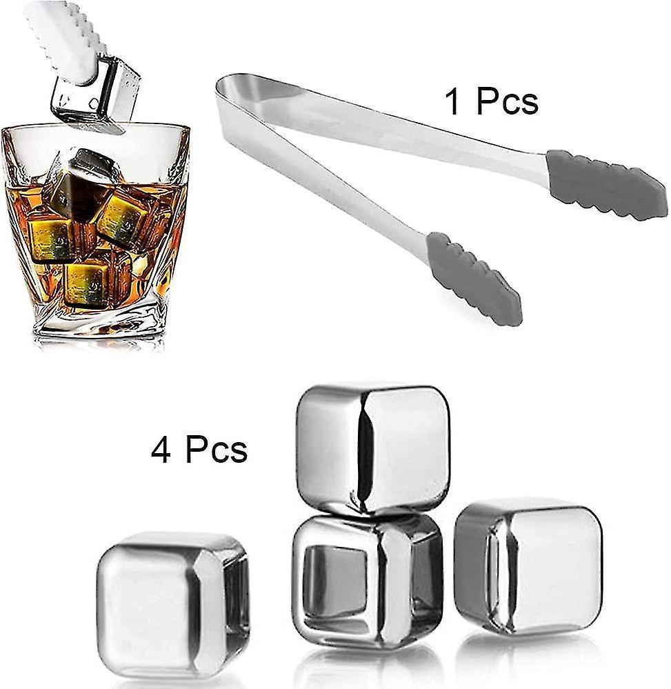 Stainless Steel Reusable Ice Cubes,stainless Steel Whisky Stones,whiskey Metal Ice Cubes,metal Ice Cooling Rocks,with Storage Box And Ice Clip - Image 2