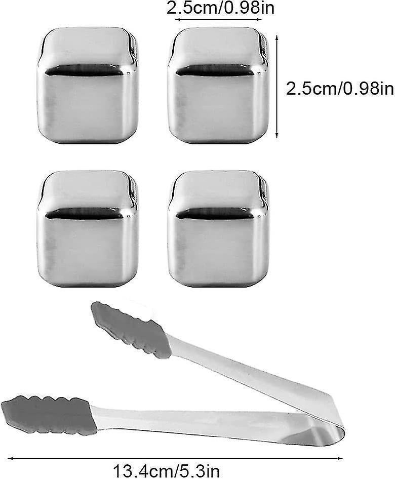 Stainless Steel Reusable Ice Cubes,stainless Steel Whisky Stones,whiskey Metal Ice Cubes,metal Ice Cooling Rocks,with Storage Box And Ice Clip - Image 3