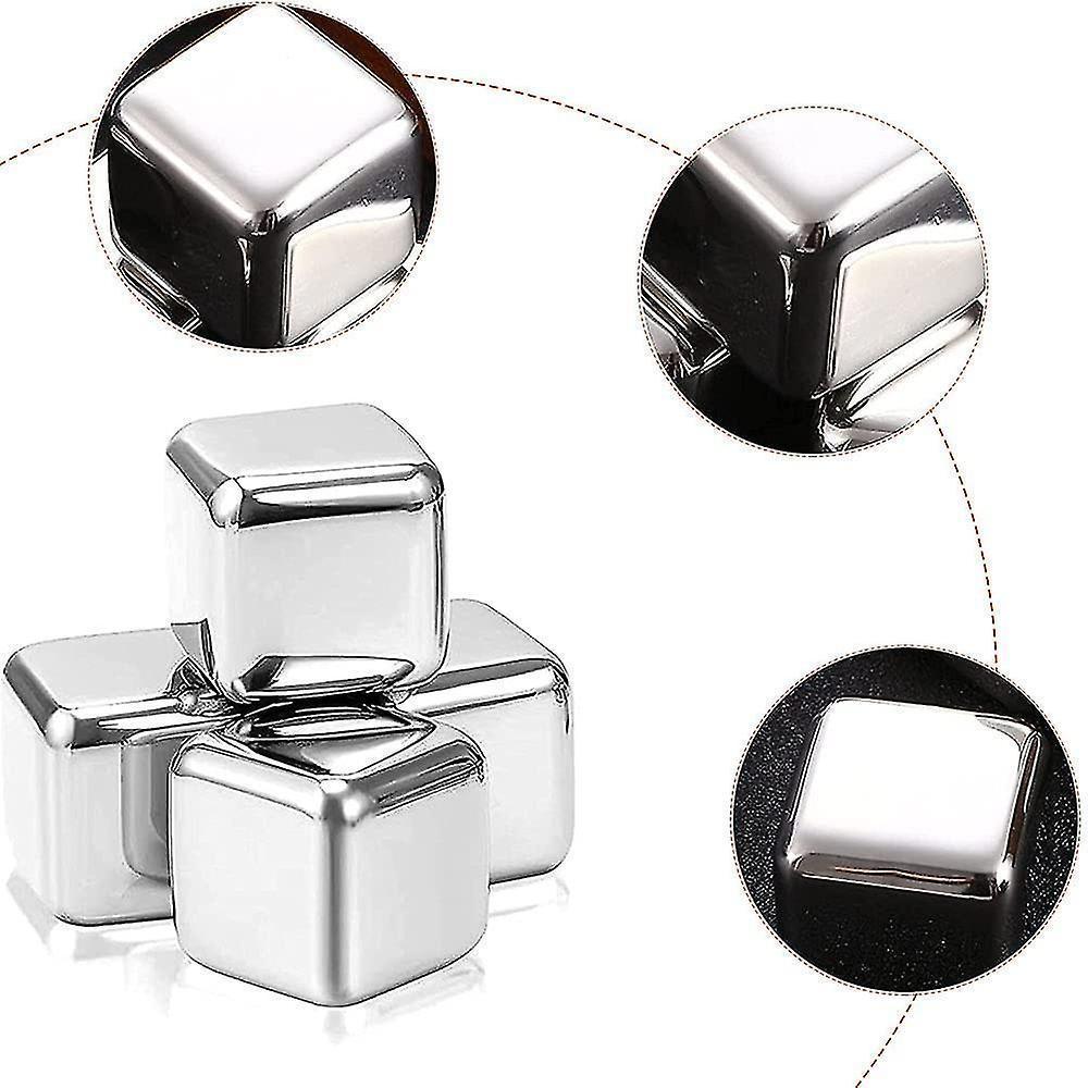 Stainless Steel Reusable Ice Cubes,stainless Steel Whisky Stones,whiskey Metal Ice Cubes,metal Ice Cooling Rocks,with Storage Box And Ice Clip - Image 4
