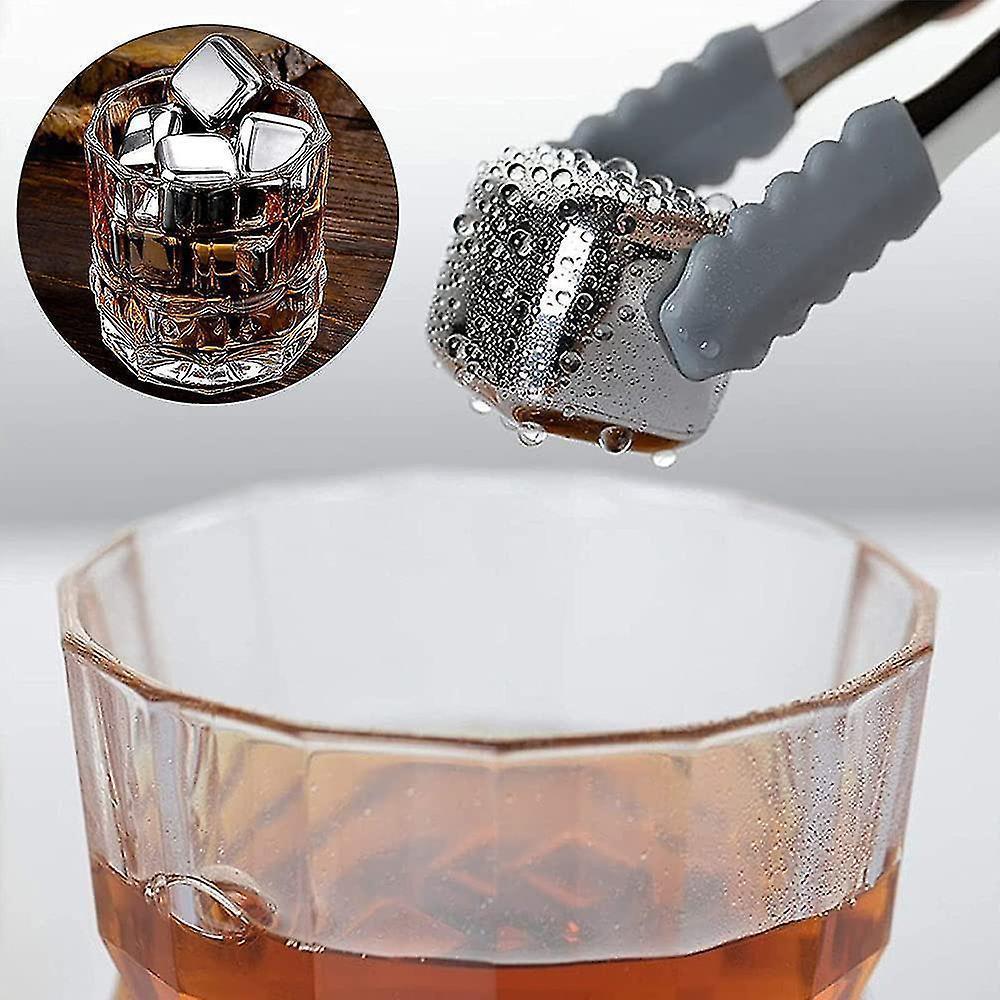 Stainless Steel Reusable Ice Cubes,stainless Steel Whisky Stones,whiskey Metal Ice Cubes,metal Ice Cooling Rocks,with Storage Box And Ice Clip - Image 5