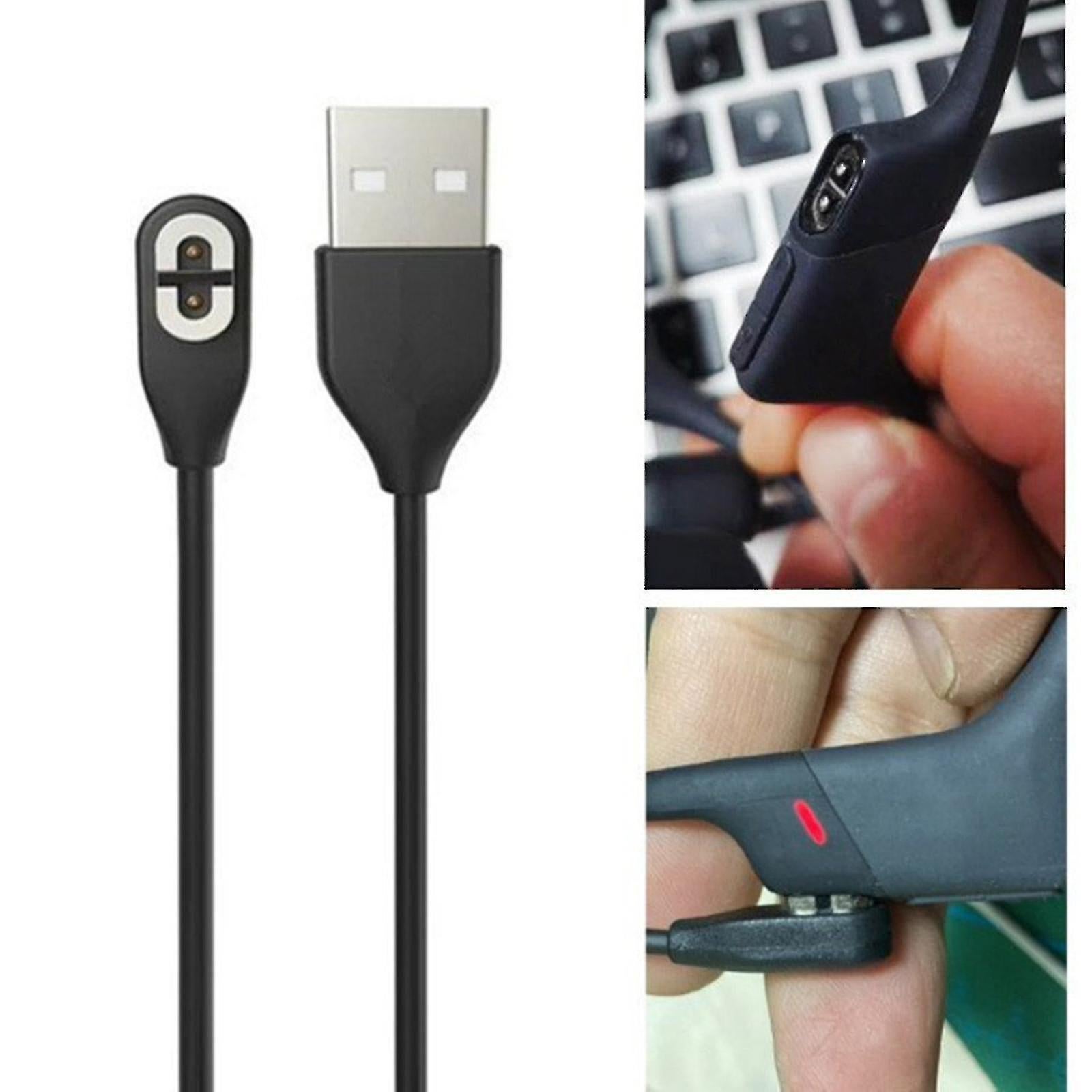 Usb Charging Cord Charger Line Compatible With Aftershokz Aeropex As800 Black - Image 2