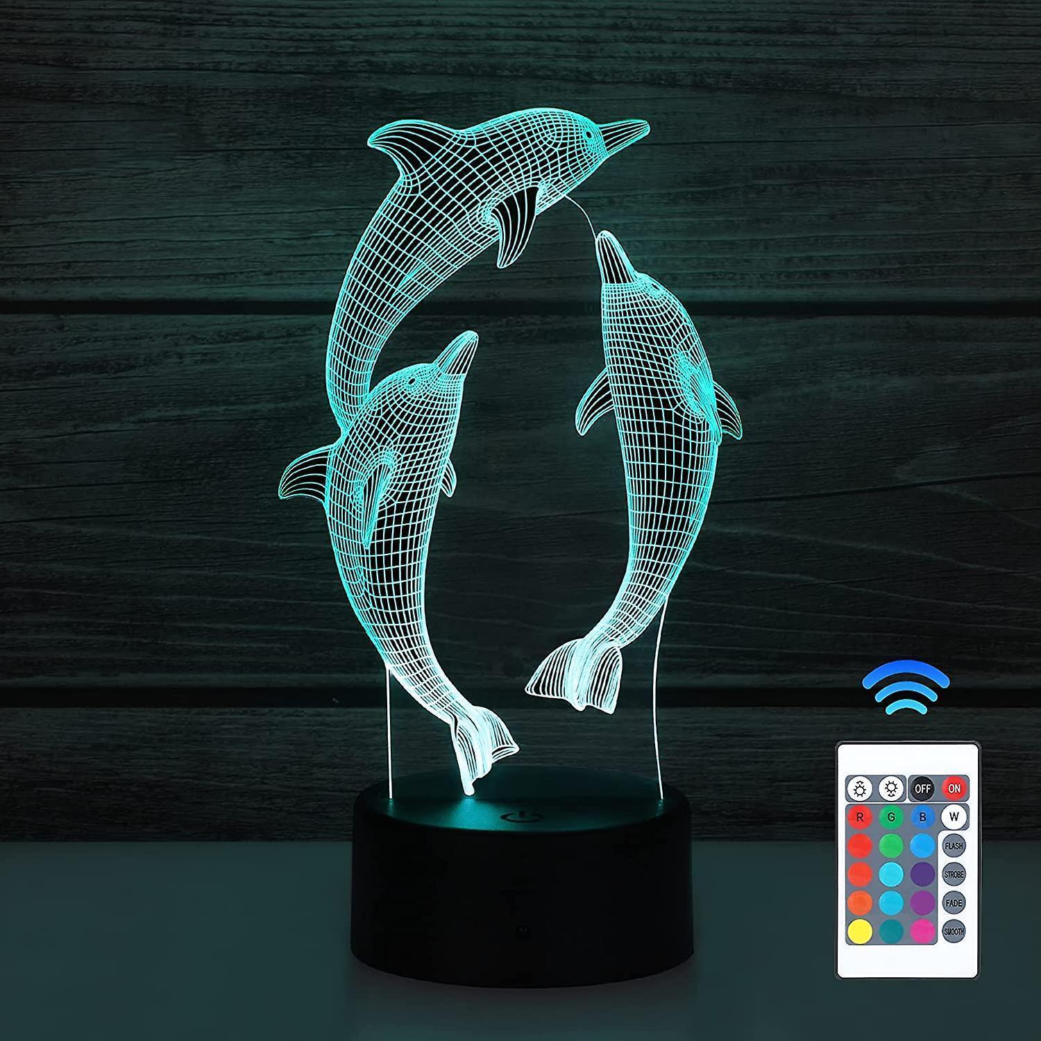 3D Night Light babies, 3D Illusion Lamp 16 Colors Change With Remote Control - Image 1