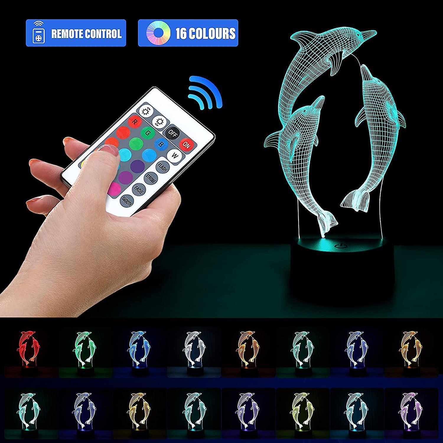 3D Night Light babies, 3D Illusion Lamp 16 Colors Change With Remote Control - Image 2