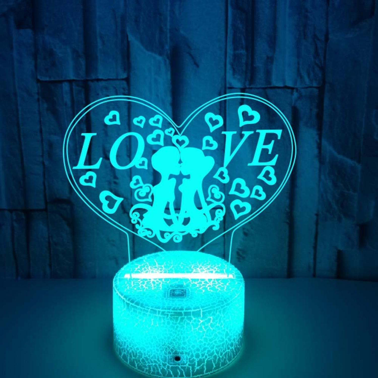 Love 3D night light 3D Illusion  Acrylic Lamp Visu - Image 1