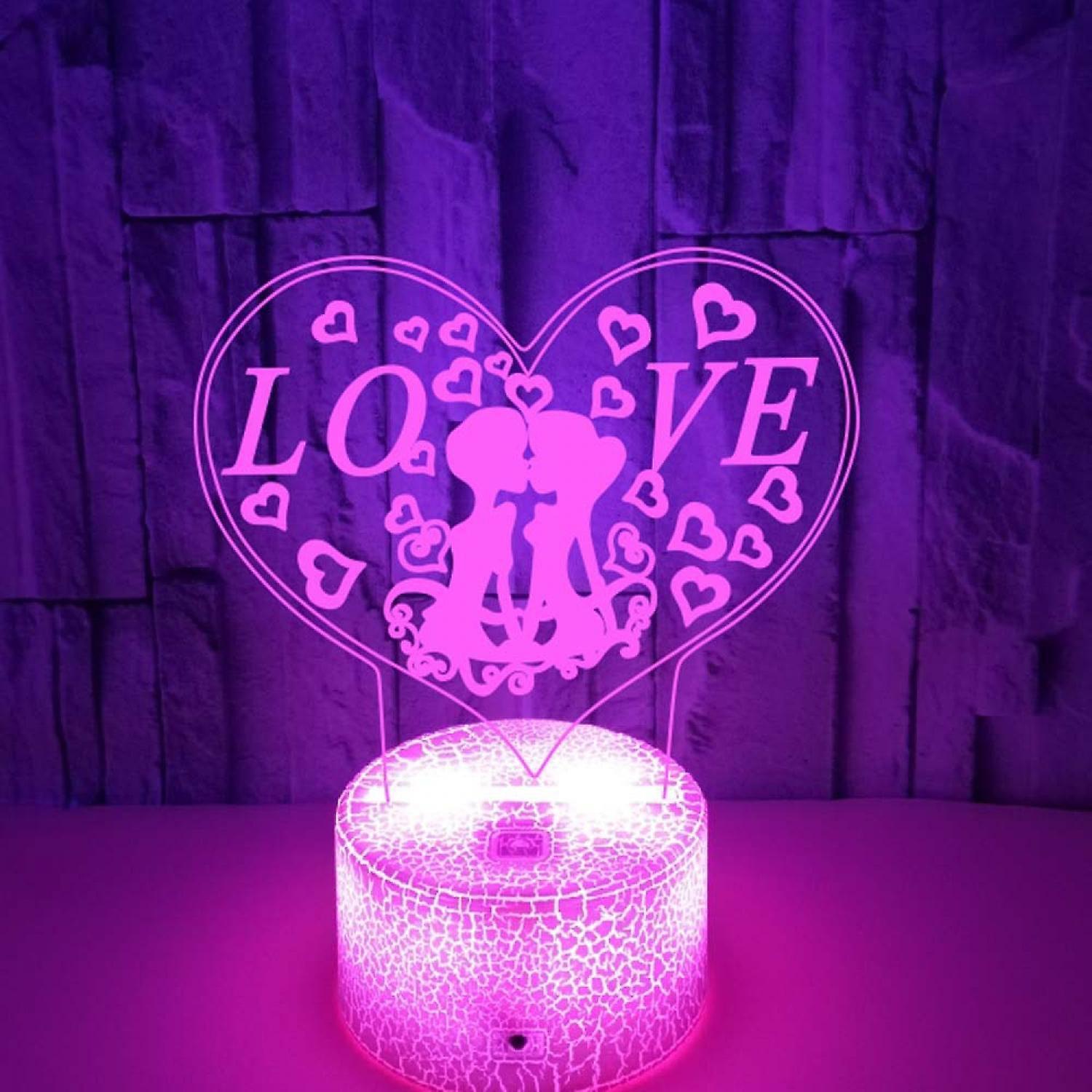 Love 3D night light 3D Illusion  Acrylic Lamp Visu - Image 2