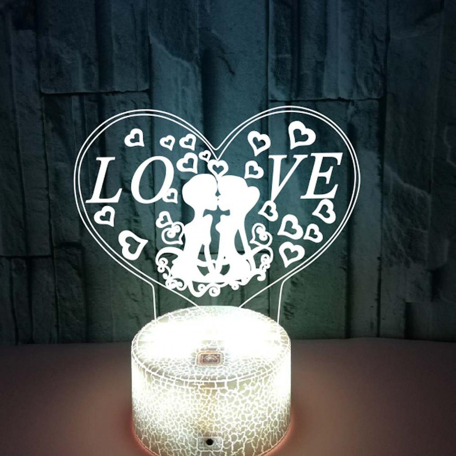 Love 3D night light 3D Illusion  Acrylic Lamp Visu - Image 3