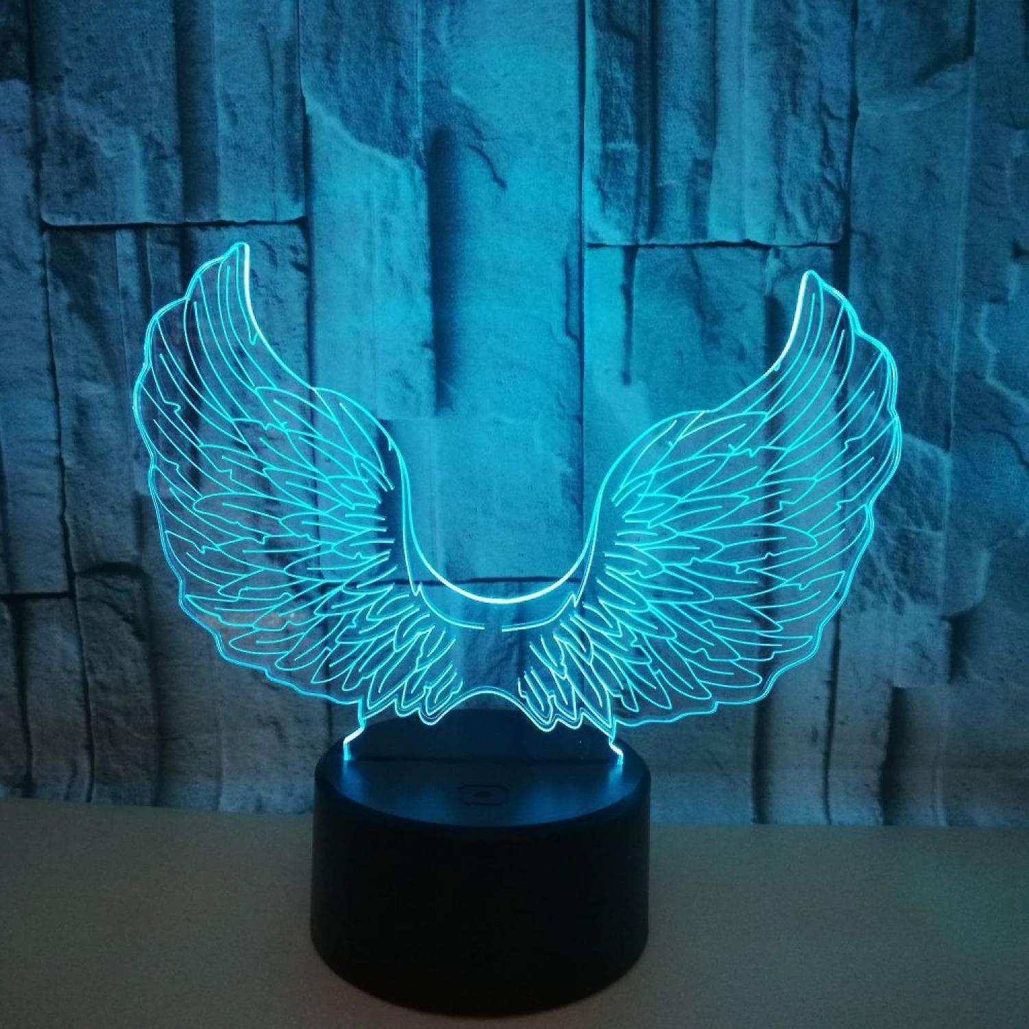 3D Angel Wing Night Light Lamp Illusion Night Ligh - Image 1