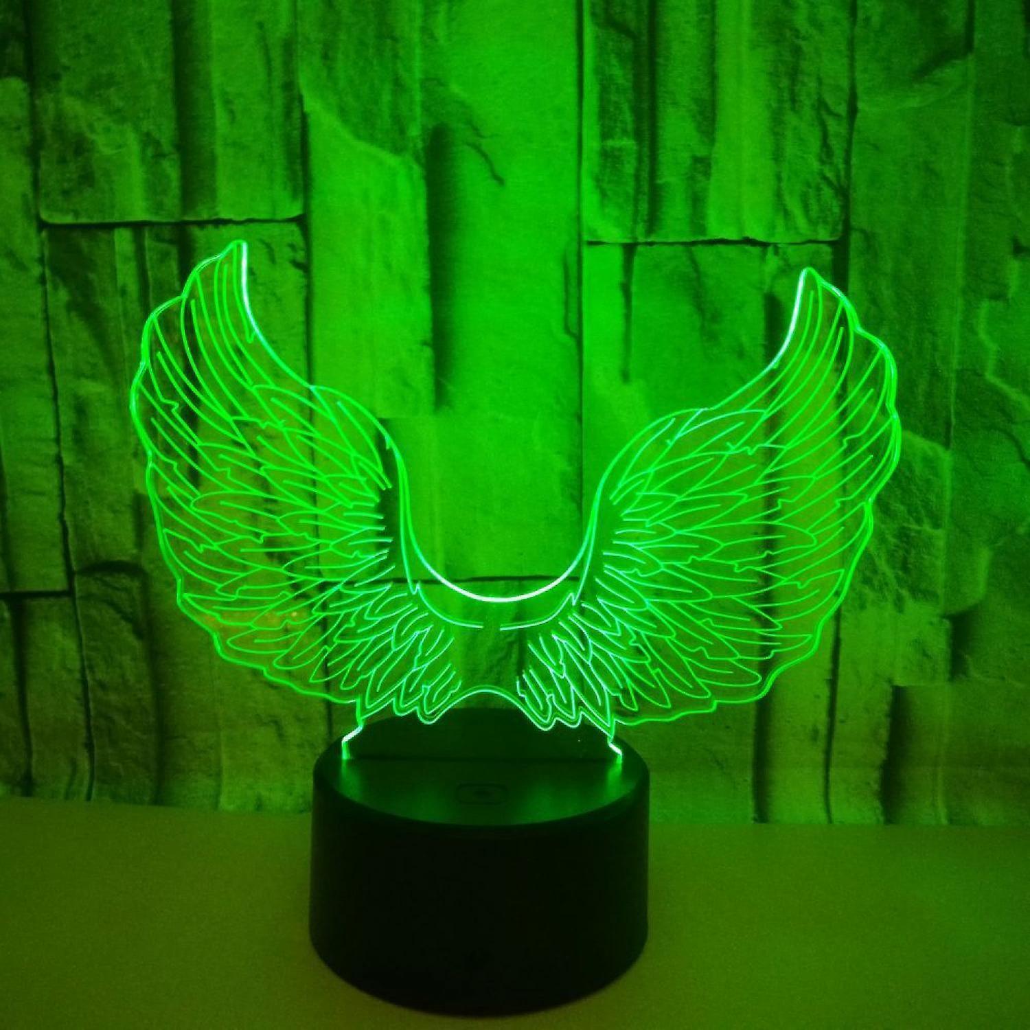 3D Angel Wing Night Light Lamp Illusion Night Ligh - Image 2