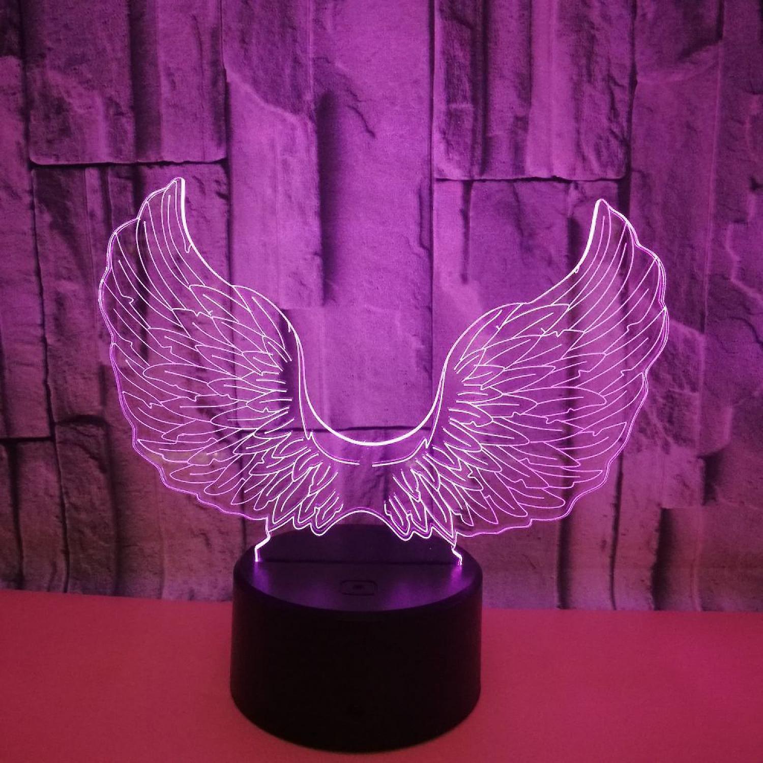 3D Angel Wing Night Light Lamp Illusion Night Ligh - Image 3