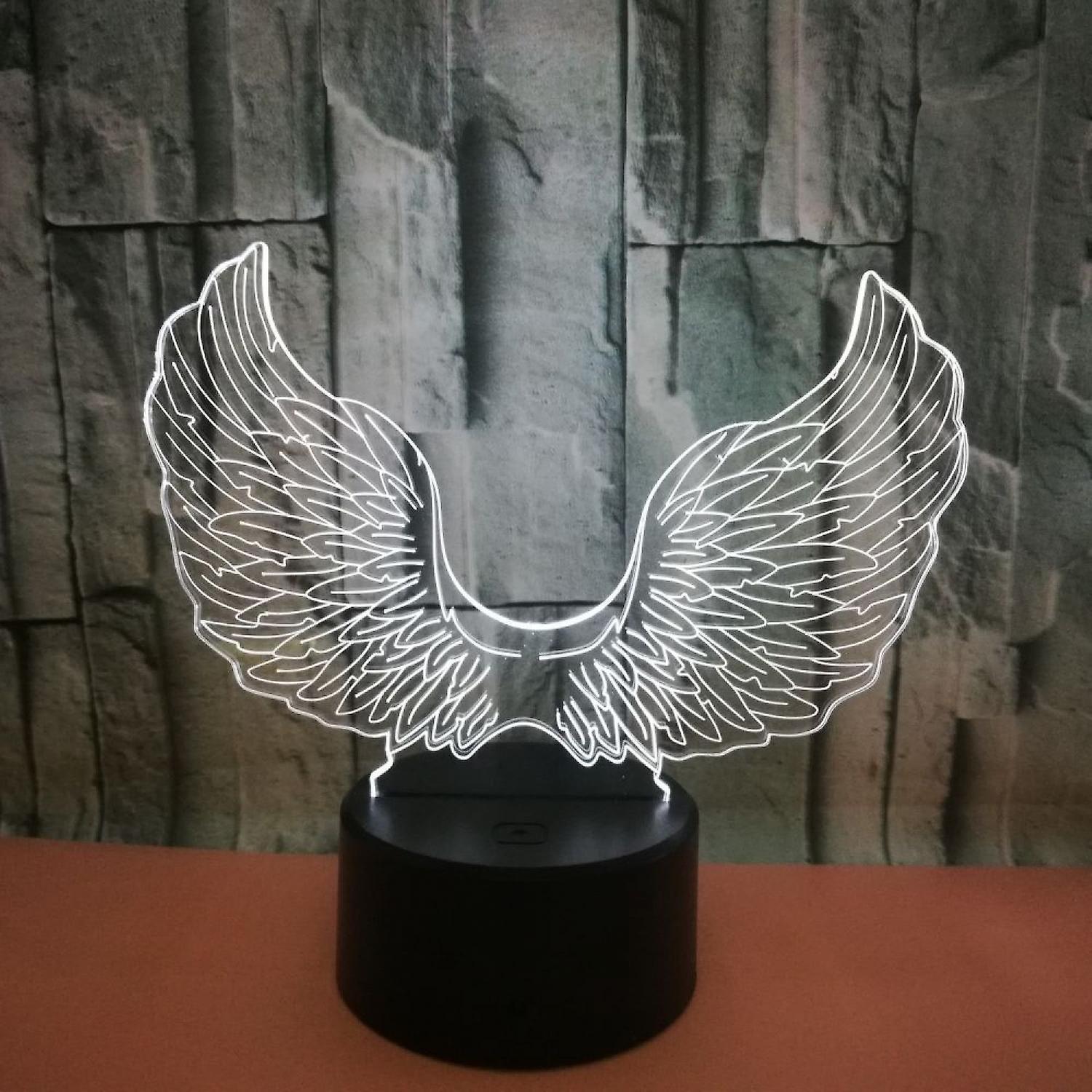 3D Angel Wing Night Light Lamp Illusion Night Ligh - Image 4