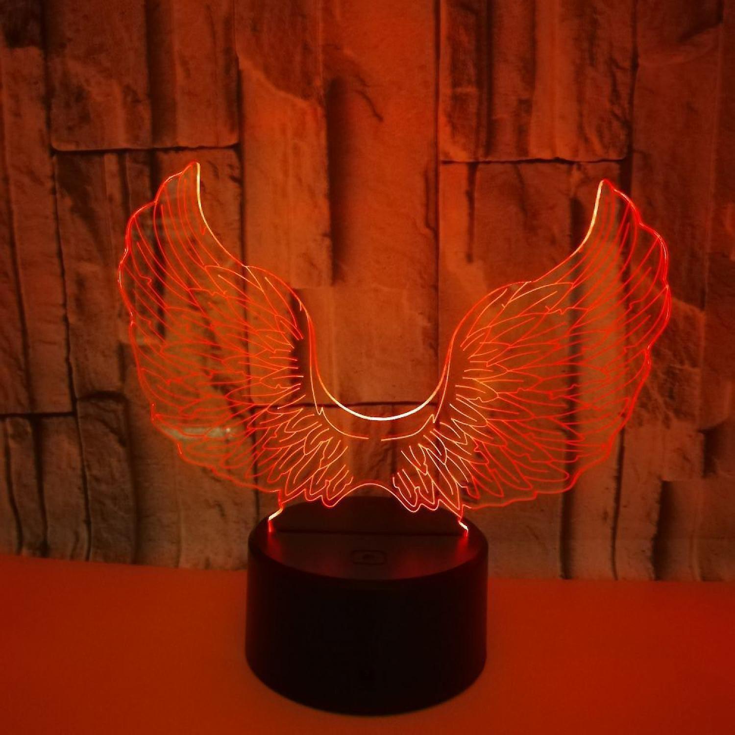 3D Angel Wing Night Light Lamp Illusion Night Ligh - Image 5
