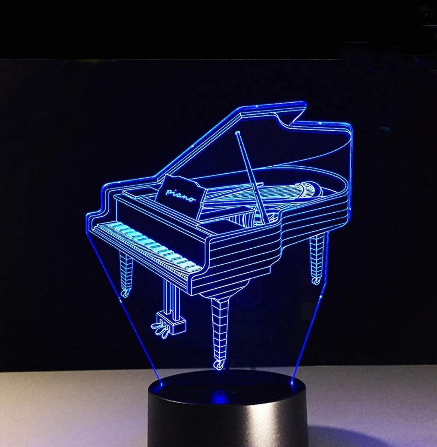 3D Lamp Illusion Piano Night Light Decor 16 Colors - Image 1