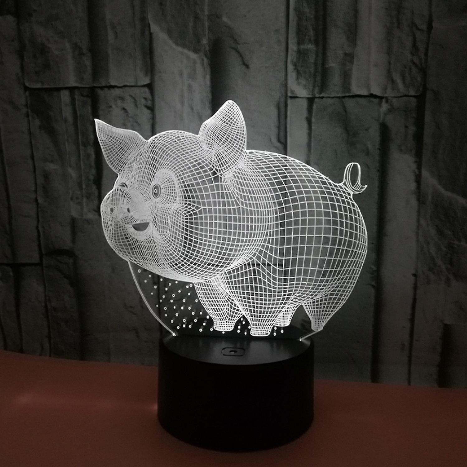 JUSCH Pig Night Light 3D Illusion Lamp Touch 7 Color Changing Bed Room Decor Girl babies Birthday Present Toys Pigs Gifts B091-1111 - Image 2