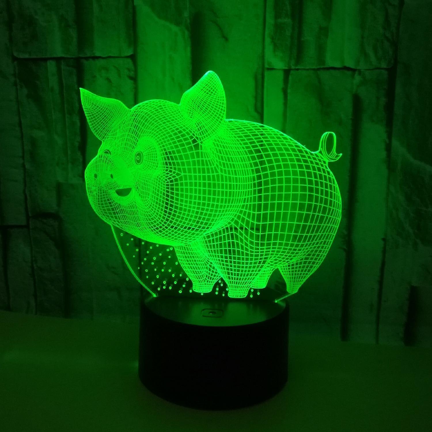 JUSCH Pig Night Light 3D Illusion Lamp Touch 7 Color Changing Bed Room Decor Girl babies Birthday Present Toys Pigs Gifts B091-1111 - Image 3