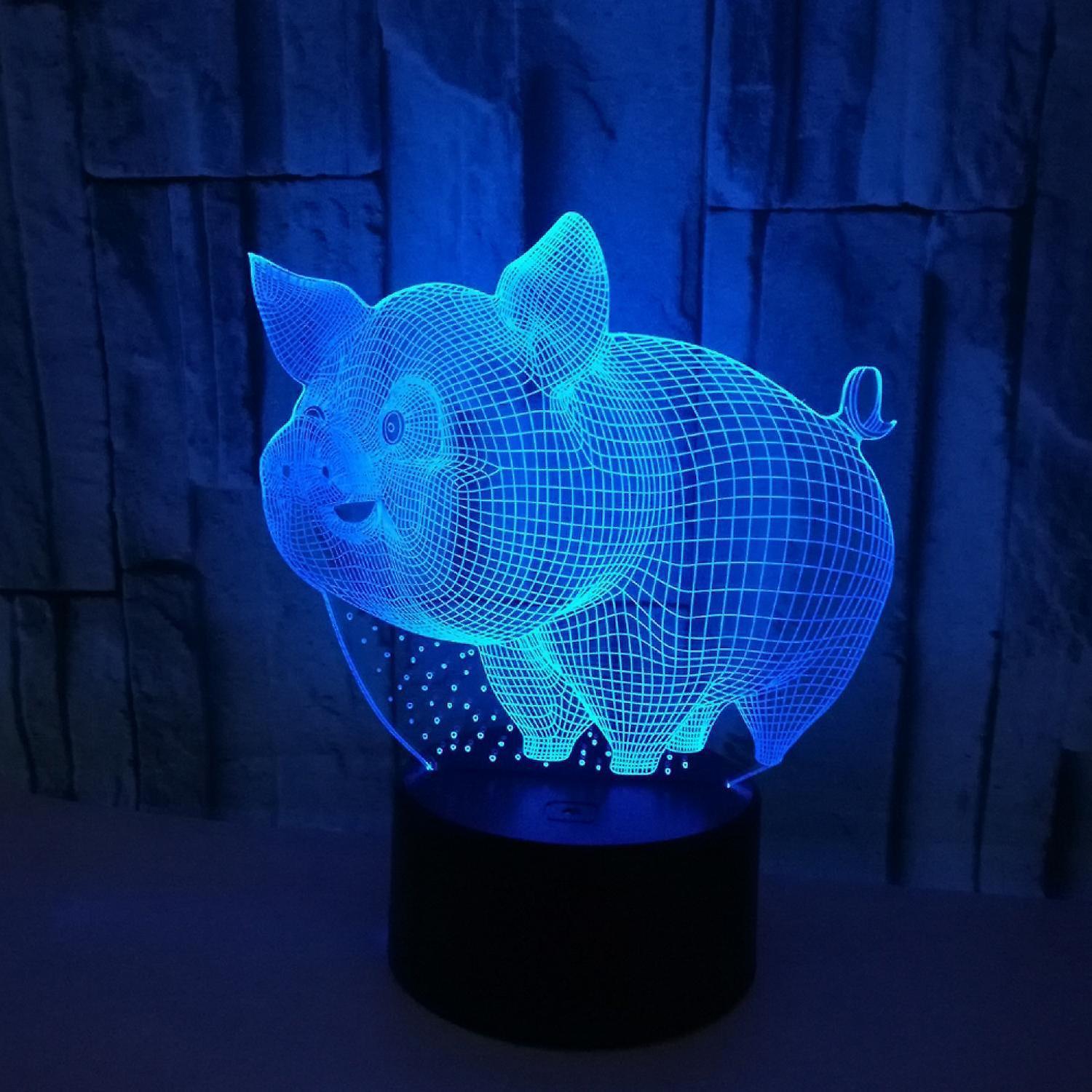 JUSCH Pig Night Light 3D Illusion Lamp Touch 7 Color Changing Bed Room Decor Girl babies Birthday Present Toys Pigs Gifts B091-1111 - Image 4