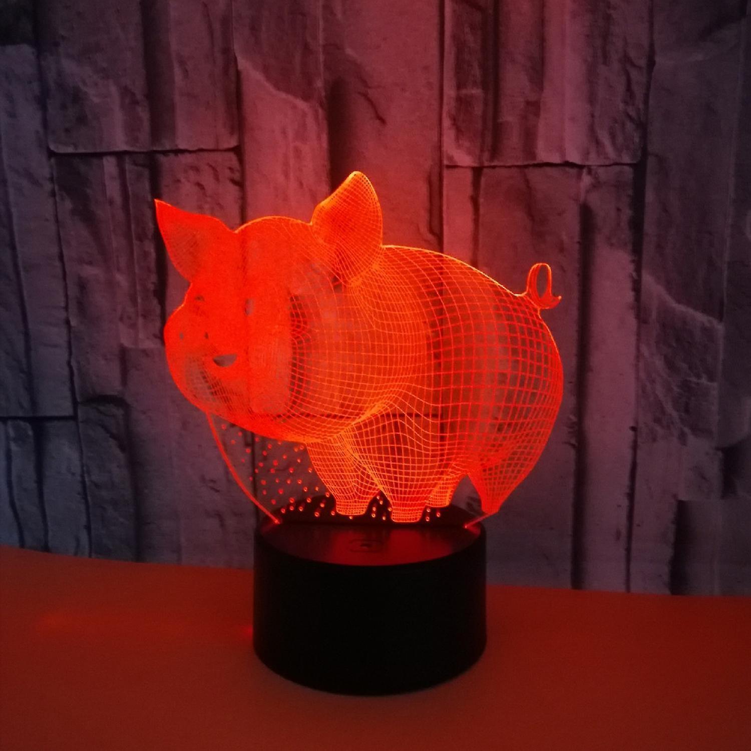 JUSCH Pig Night Light 3D Illusion Lamp Touch 7 Color Changing Bed Room Decor Girl babies Birthday Present Toys Pigs Gifts B091-1111 - Image 5