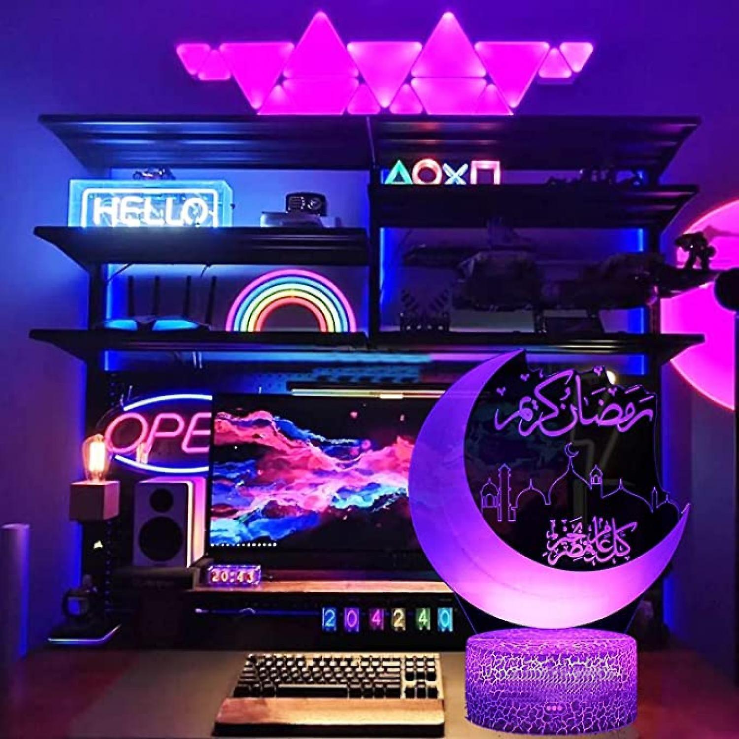 3D Night Light LED Illusion Desk Table Lamp 16 Color - Image 5