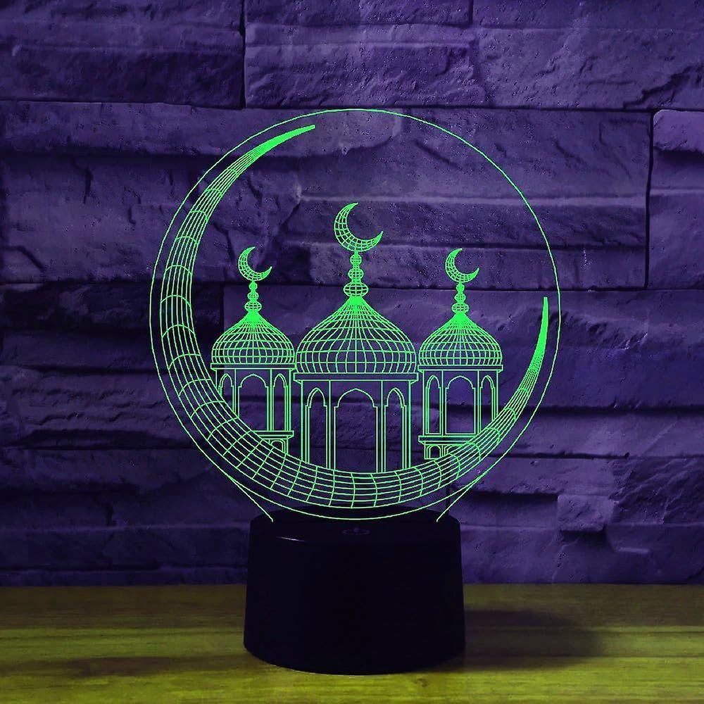 3D Muslim Castle Night Light Table Desk Optical Illusion Lamps 16 Color Changing Lights LED Table Lamp Xmas Home Love Birthday Gift - Image 2