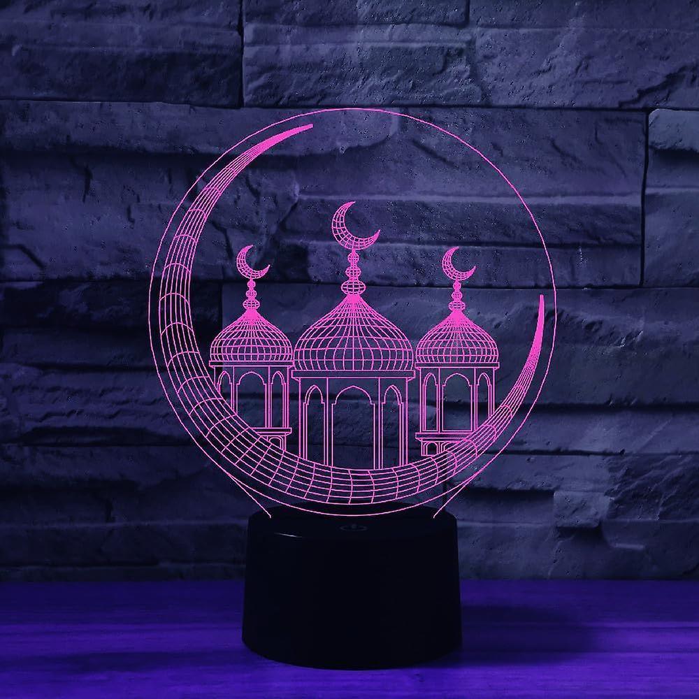 3D Muslim Castle Night Light Table Desk Optical Illusion Lamps 16 Color Changing Lights LED Table Lamp Xmas Home Love Birthday Gift - Image 3