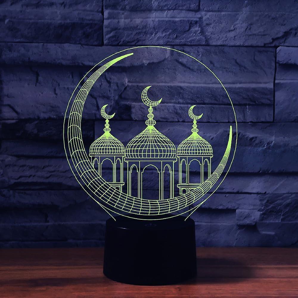3D Muslim Castle Night Light Table Desk Optical Illusion Lamps 16 Color Changing Lights LED Table Lamp Xmas Home Love Birthday Gift - Image 4