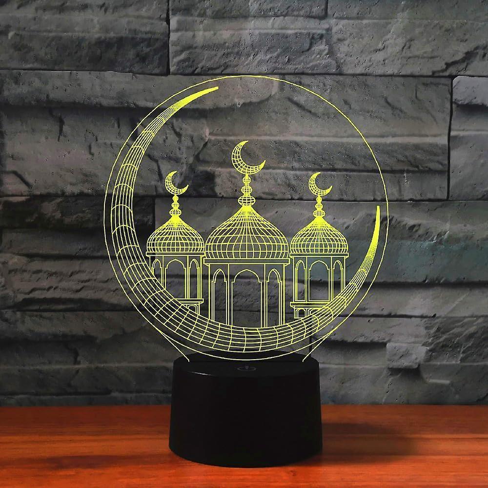 3D Muslim Castle Night Light Table Desk Optical Illusion Lamps 16 Color Changing Lights LED Table Lamp Xmas Home Love Birthday Gift - Image 5