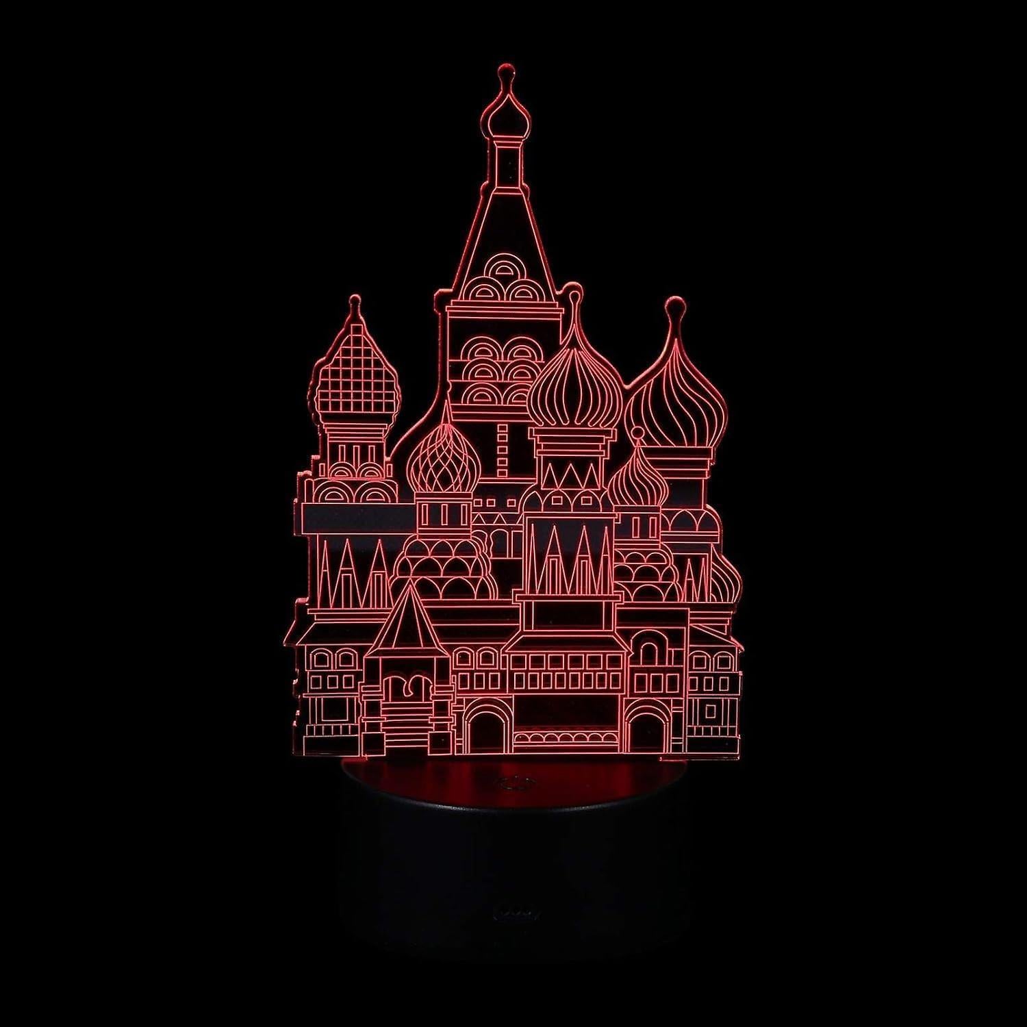 Black Table Decor 1 Set 3D Castle Night Light 3D Optical Illusion Night Lamp Decorative Bedside Light Tabletop Decoration Ornament Without Battery - Image 1