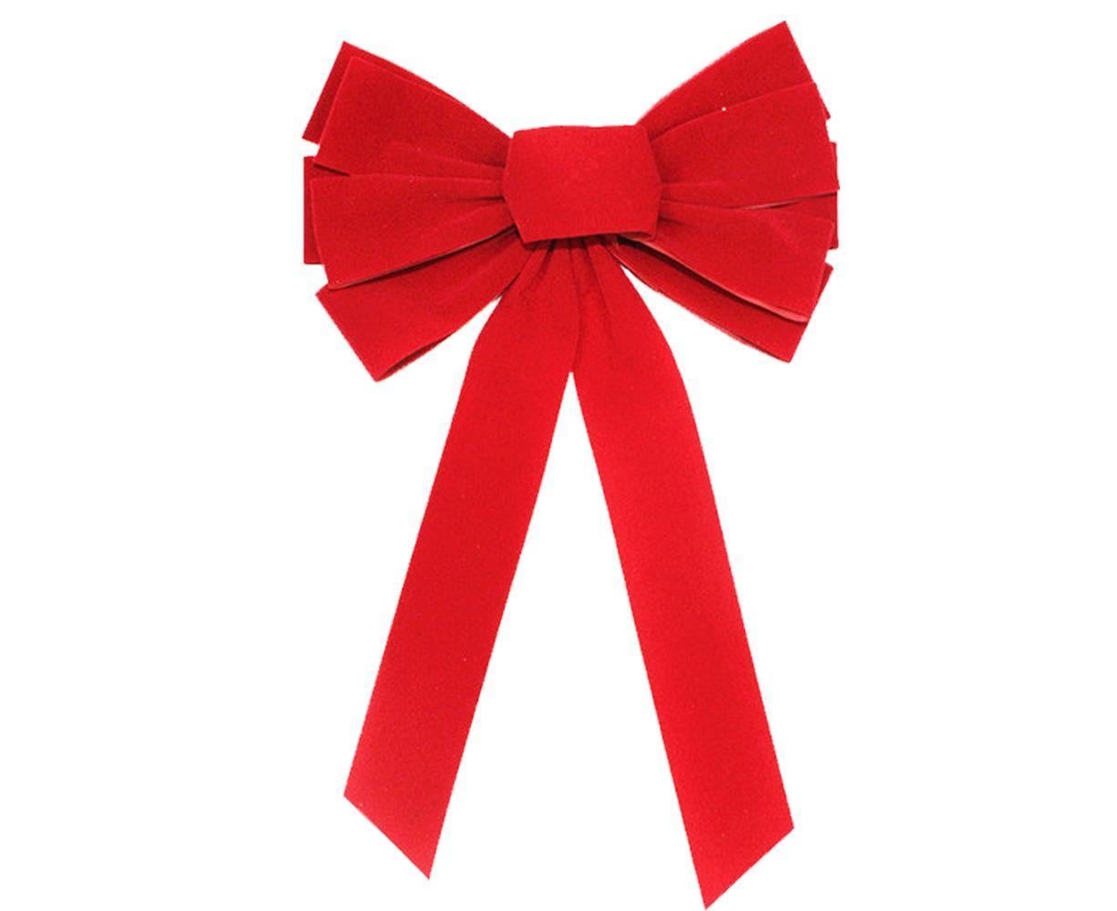 Christmas Decorations, Red Flannelette Christmas Bow - Image 1