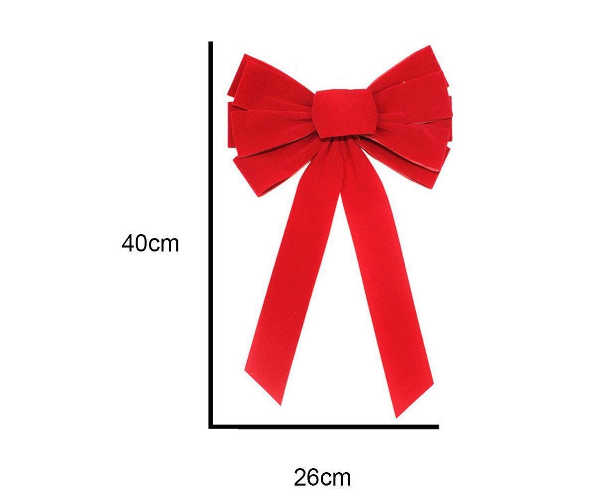 Christmas Decorations, Red Flannelette Christmas Bow - Image 2