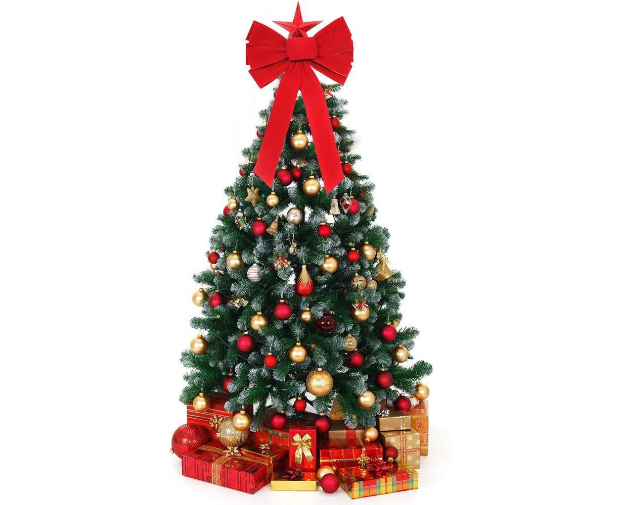 Christmas Decorations, Red Flannelette Christmas Bow - Image 4