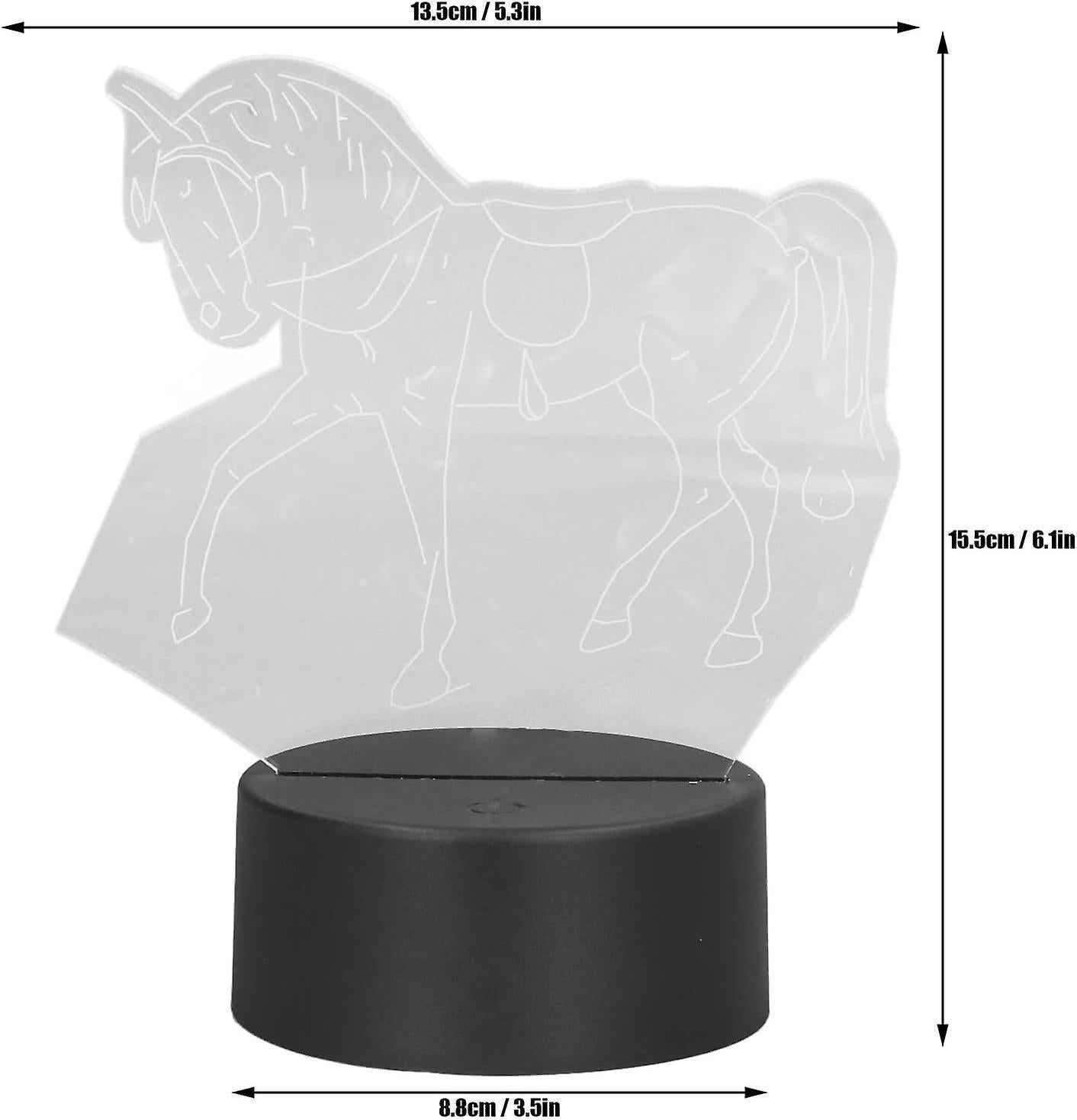 Horse Night Light, 3D Illusion Lamp, LED Light Optical Illusion Lamp with 7 Colors Changing Touch Switch(USB/Battery Power Supply) - Image 3