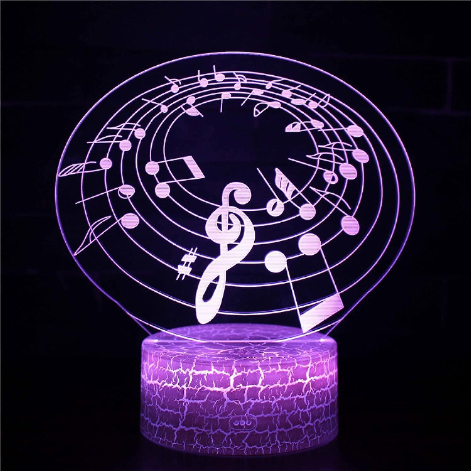 3D Optical Lamp Illusion Night Light Polyphonic Notes 3D Table Lamp babies babies Birthday Gift Creative Light Gift Stereo Vision Colorful Nightlight - Image 1