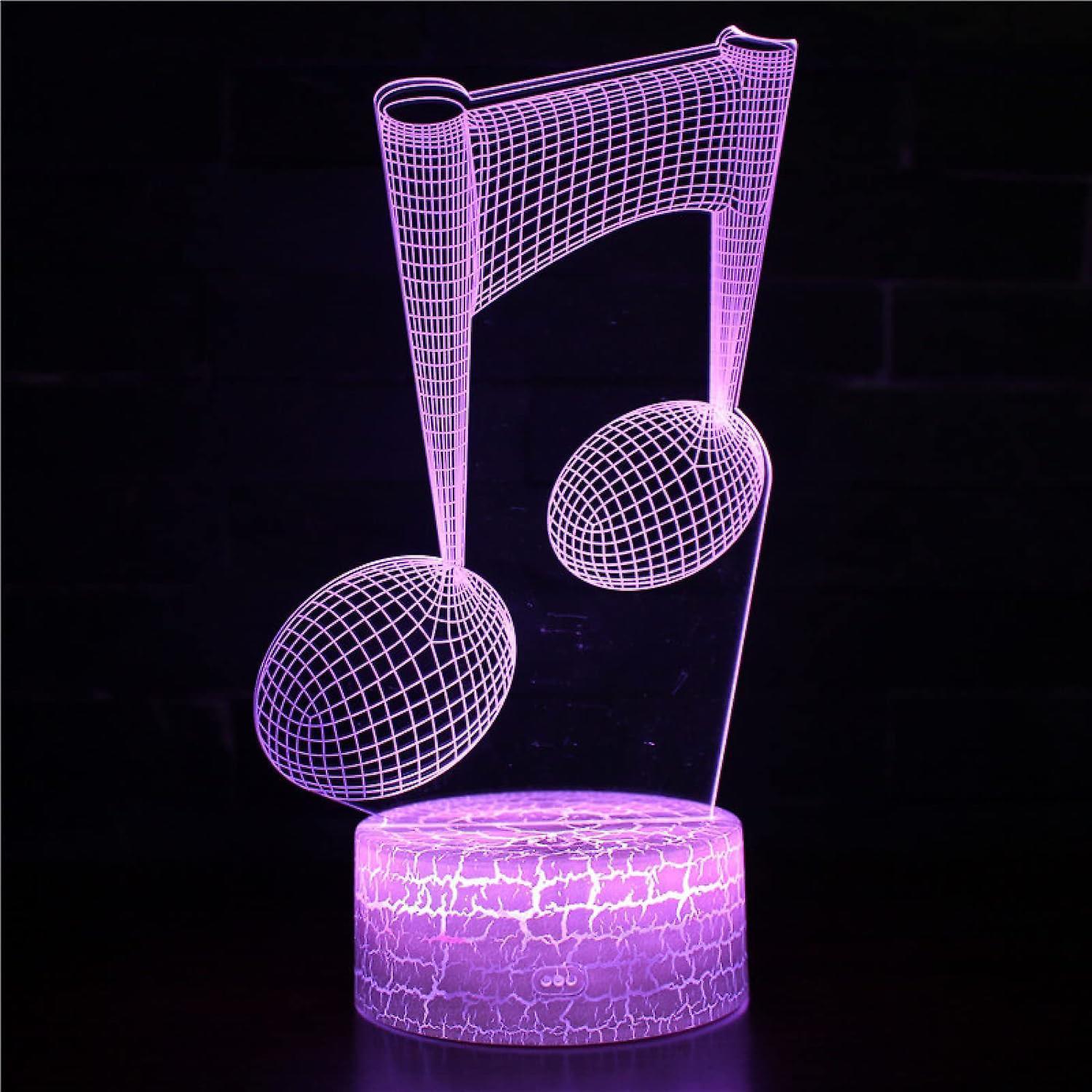 3D Optical Lamp Illusion Night Light Polyphonic Notes 3D Table Lamp babies babies Birthday Gift Creative Light Gift Stereo Vision Colorful Nightlight - Image 1