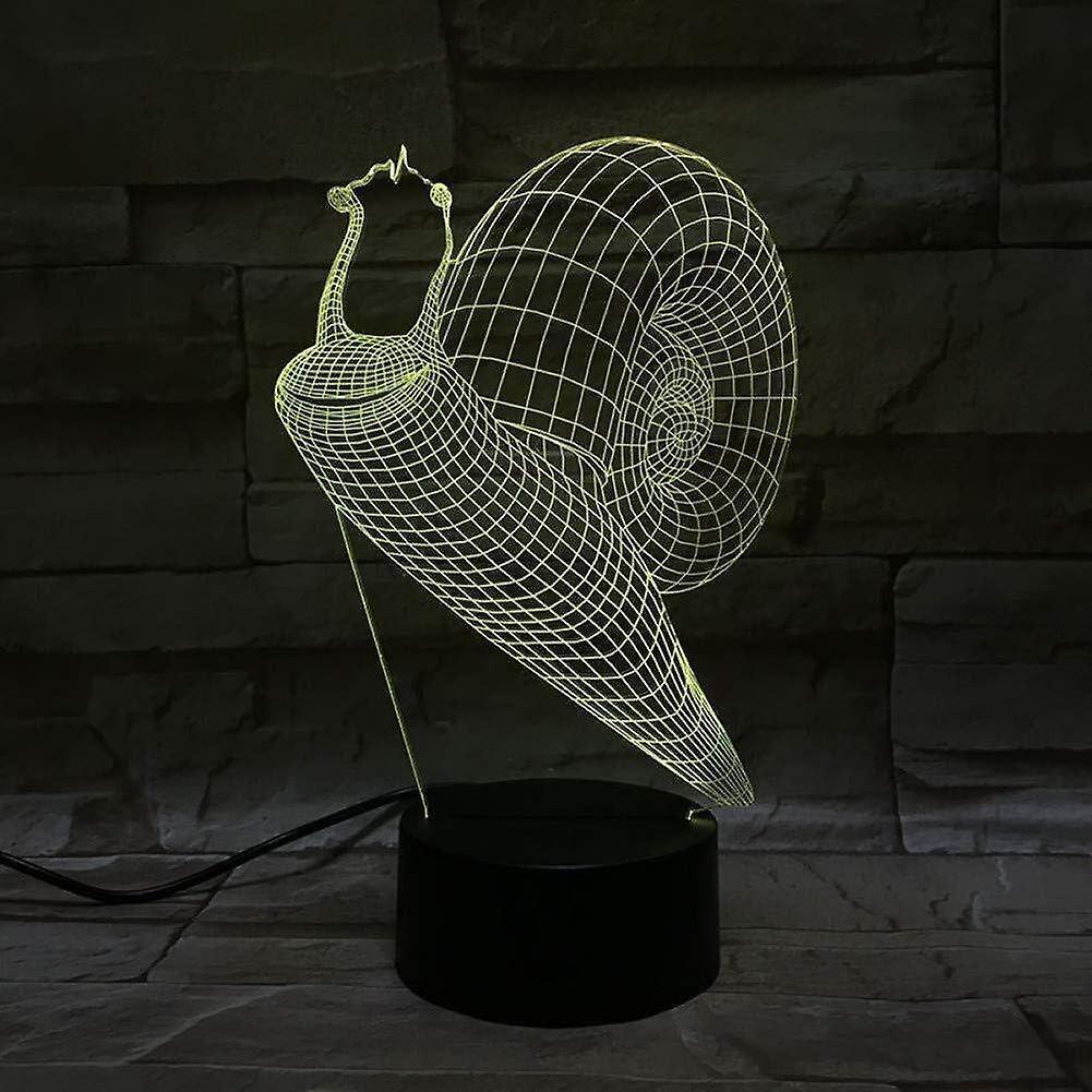 Night Light 3D Snail Night Light Led Touch Switch Decor Table Desk Optical Illusion Lamps 7 Color Changing Lights LED Bedside Desk Lamp - Image 1