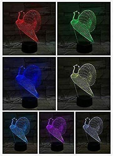 Night Light 3D Snail Night Light Led Touch Switch Decor Table Desk Optical Illusion Lamps 7 Color Changing Lights LED Bedside Desk Lamp - Image 2