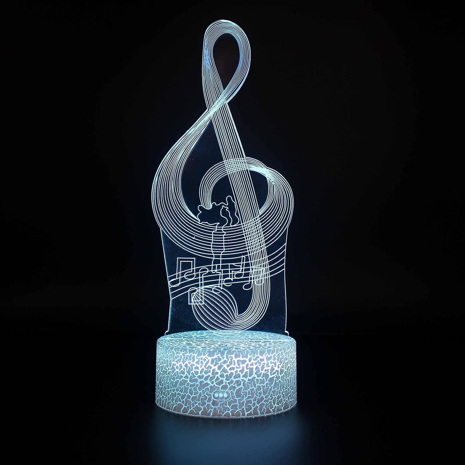 3D Optical Lamp Illusion Night Light Polyphonic Notes 3D Table Lamp babies babies Birthday Gift Creative Light Gift Stereo Vision Colorful Nightlight - Image 1