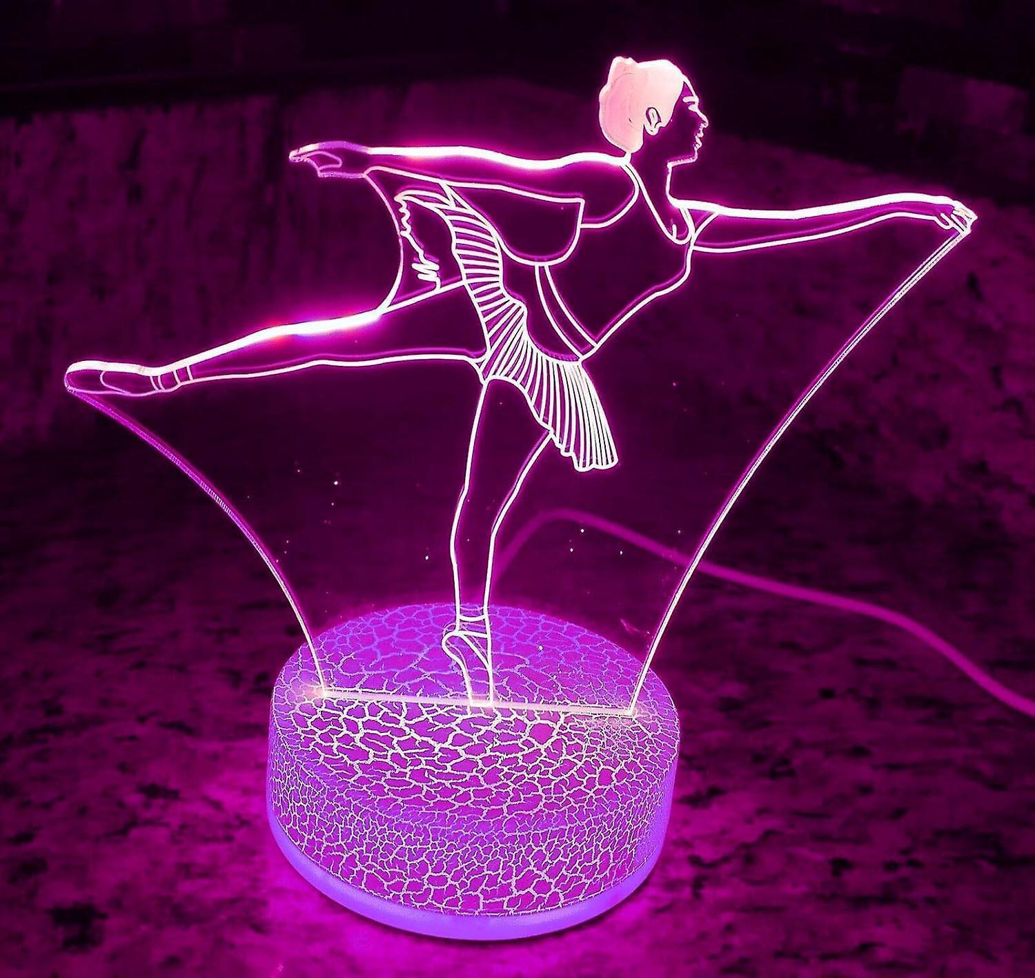 3D Ballet Night Light Led Touch Switch Decor Table Desk Optical Illusion Lamps 7 Color Changing Lights LED Table Lamp Xmas Home Love Gift - Image 1