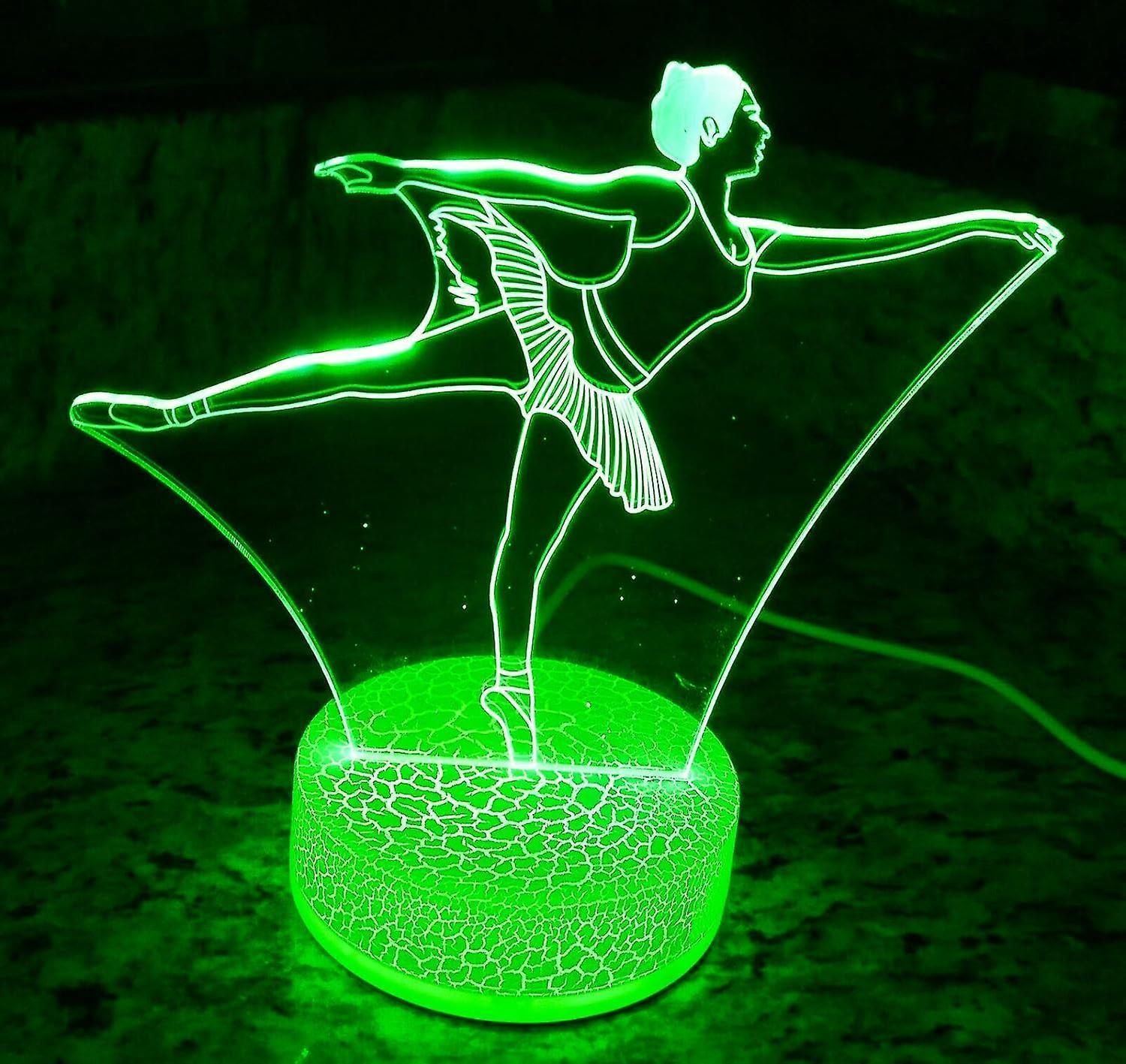 3D Ballet Night Light Led Touch Switch Decor Table Desk Optical Illusion Lamps 7 Color Changing Lights LED Table Lamp Xmas Home Love Gift - Image 2