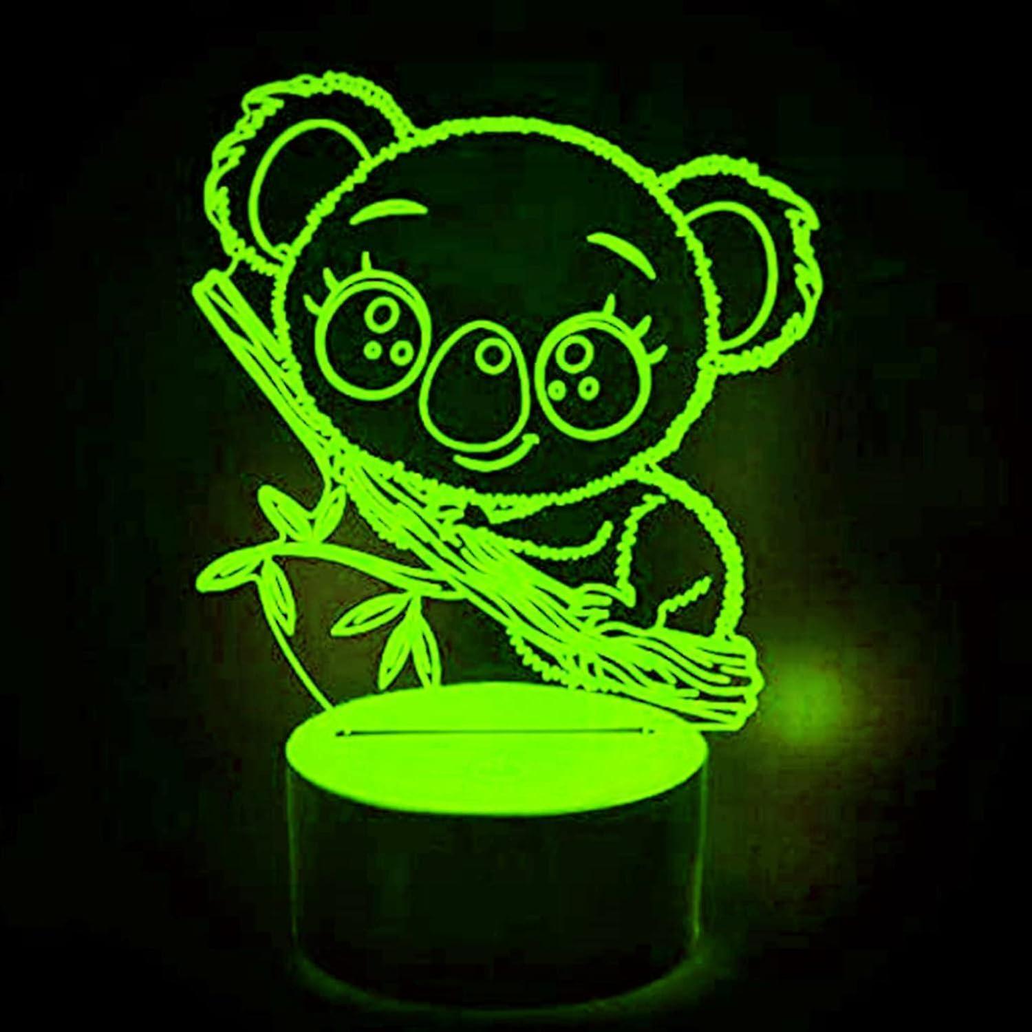 3D Koala Bear Night Light Table Desk Optical Illusion leld Lamps 7 Color Changing Lights LED Table Lamp Xmas Home Love Birthday babies babies Gift - Image 3