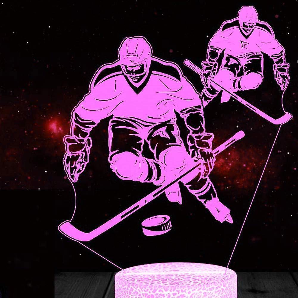 3D Ice Hockey Player Night Light Table Desk Optical Illusion Lamps 7 Color Changing Lights LED Table Lamp Xmas Home Love Birthday babies babies Gift - Image 2